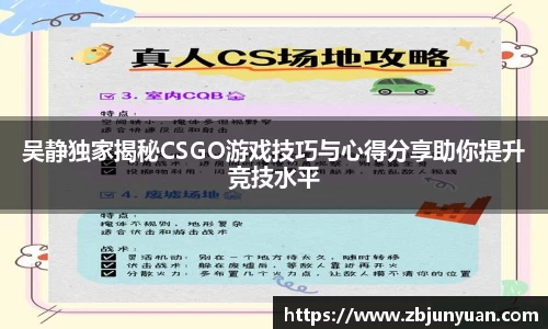 吴静独家揭秘CSGO游戏技巧与心得分享助你提升竞技水平