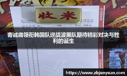 寄诚庸领衔韩国队迎战波黑队期待精彩对决与胜利的诞生